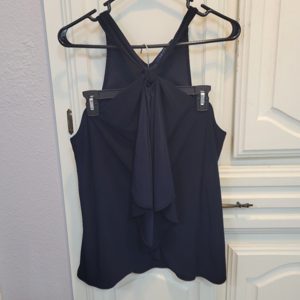 Chaps Navy Blue Adjustable Tie Halter Style Tank Top sz L